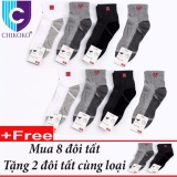 Bộ 8 tất nam cổ trung Uni hàng xuất Nhật + tặng 2 tất cùng loại