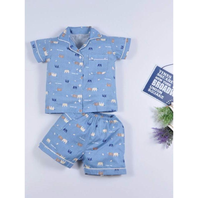 Nơi bán Bộ Pyjama ngắn vải cotton Hàn (Voi Xanh)