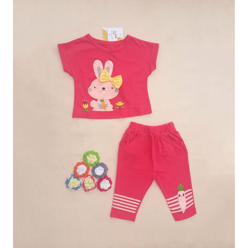 Nơi bán Bộ Thun Lửng Cho Bé Gái In Thỏ Cà Rốt (cho bé từ 26 đến 39kg)