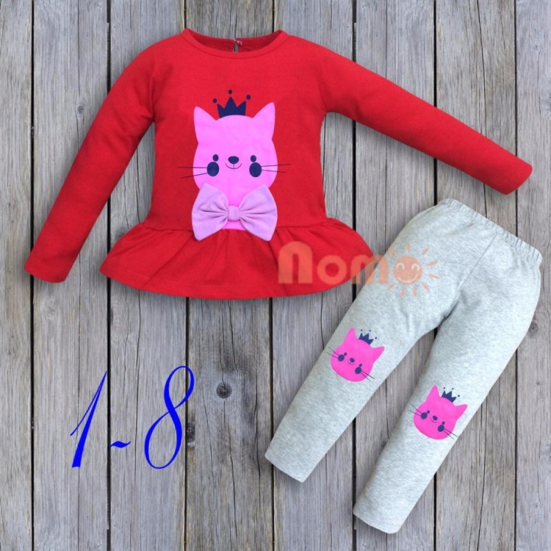 Nơi bán Bộ thun tay dài lai bèo màu đỏ - bg264