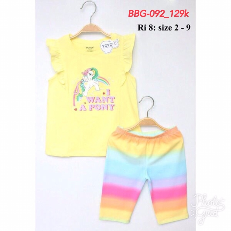 Nơi bán Bộ thun yoyo bé gái-I want a Pony 8-15kg