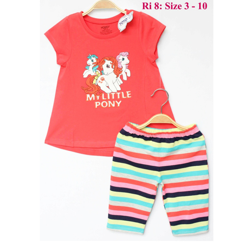 Nơi bán Bộ thun yoyo bé gái- ngựa pony {11-14kg}