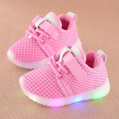 Nơi bán Boys and girls fashion casual light flashing coconut shoes(Pink) – intl  uy tín