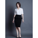 Chân váy bút chì đen peplum