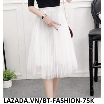 Chân Váy Xòe Dài Duyên Dáng- Thời Trang Hàn Quốc Mới - BT Fashion VA009 (Phối Lưới )  