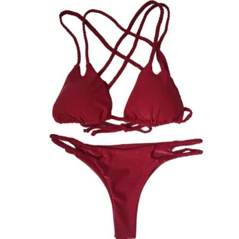 Nơi bán coconie Sexy Women Push Up Padded Brazilian Bikini Set Swimwear
Beach Bathing Suit Red - intl