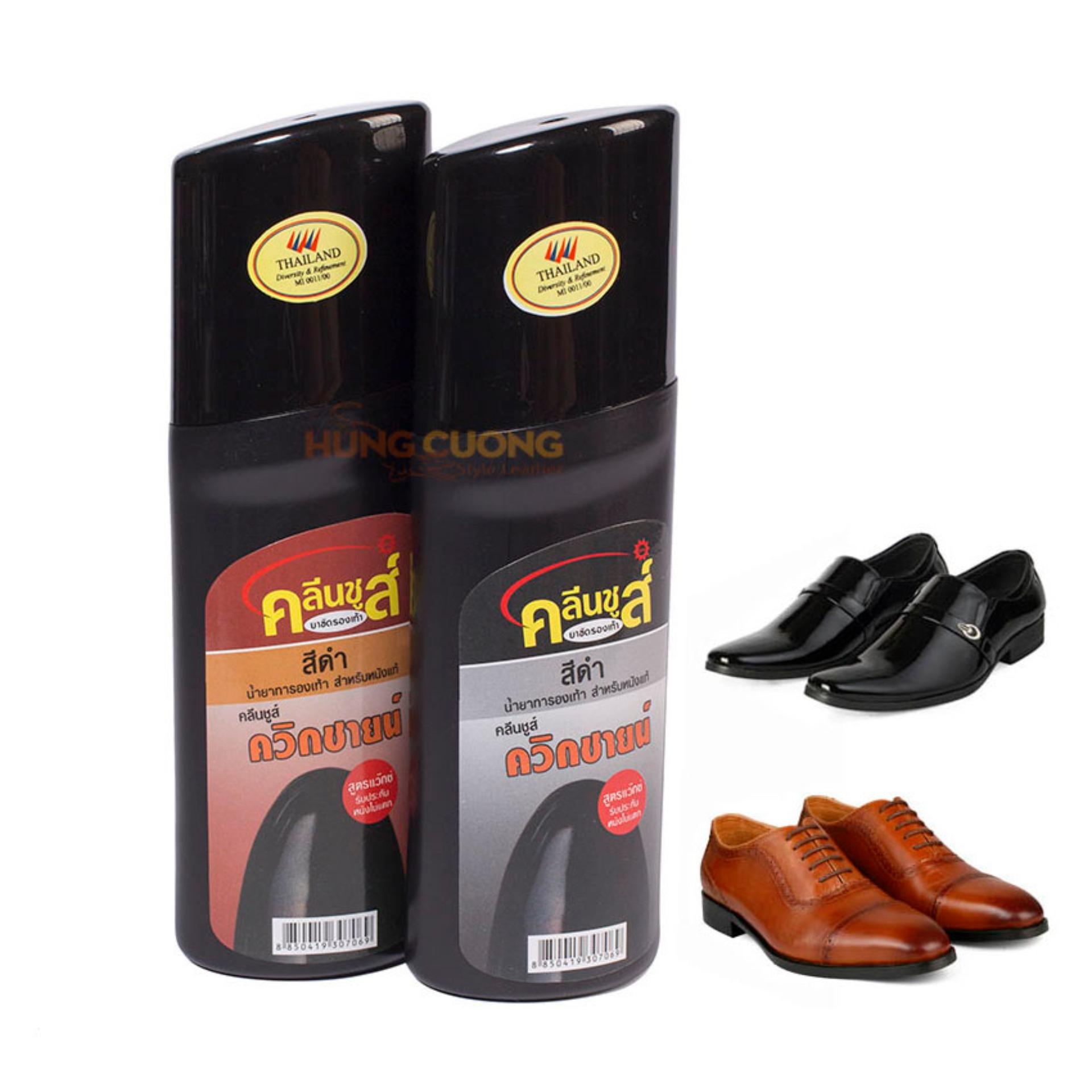 Combo 2 Chai Xi Nước Đánh Bóng Giày ThaiLand HC9006 (Đen, Nâu)