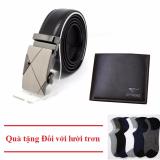 Combo 2 sản phẩm thắt lưng da nam cao cấp mbac17 và ví da septwolves + tặng đôi vớ lười trơn