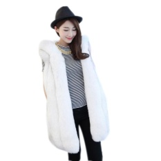 Giá Niêm Yết Cyber Clearance Sale Women Winter Fashion Hooded Sleeveless Solid Warm Faux Fur Vest Coat Outerwear( White ) – intl   Happydeal365