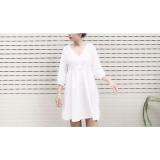 Đầm babydoll đính nút đen