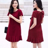 Đầm bầu nút bọc 2 túi