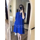 Đầm bầu suông tay lỡ nơ cổ