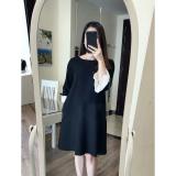 Đầm bầu suông tay loe trắng
