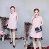Đầm cát hàn đính nút phối lưới ml534