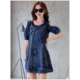 Đầm jean hình ngôi sao đính hạt fashion d706
