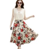 Đầm maxi phối họa tiết hoa hồng NhanhMua 7064