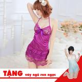 Đầm ngủ cổ yếm 2 tầng gợi cảm