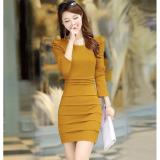 Đầm ôm xếp ly ngang quyến rũ DXL01V (Vàng)