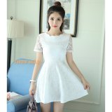 Đầm ren cổ gợn sóng dn020