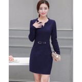 Đầm suông cổ cách điệu đính ngọc trai cao cấp DS42X