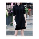 Đầm suông xếp ly tay cách điệu - DS24