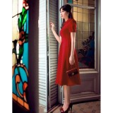 Đầm vintage cổ sơ mi - dx04