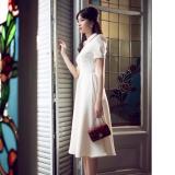 Đầm vintage cổ sơ mi. - dx04
