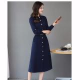 Đầm xòe dài tay cổ đức phối túi cao cấp - DX34