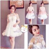 Đầm xòe tay ngắn công chúa