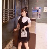 Yếm suông lai ren kèm áo thun D743
