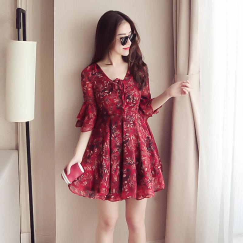 Nơi bán Đầm xòe voan hoa thời trang ZAVANS (Đỏ)