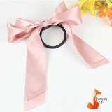 Dây cột tóc Handmade cao cấp phong cách Hàn Quốc Foxy nơ dài BT0004-Hồng