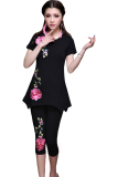 Đồ bộ nữ thun in hoa hồng hàn quốc giá gốc