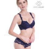 Đồ lót nữ đẹp bộ đồ lót áo lót ren hoa xanh dương gợi cảm sexy nâng đẩy cao cấp thương hiệu Evyy