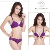 Đồ lót nữ đẹp, bộ đồ lót nữ gợi cảm, bộ đồ lót nữ cao cấp, bộ đồ lót nữ cài trước nâng đẩy tím oải hương lưng bướm quyến rũ thương hiệu Evyy