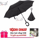 Dù gấp ngược che mưa, nắng màu đen