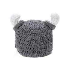 Giá Fang Fang Baby Kids Bonnet Infant Handmade Crochet Viking Horns Knitted Hat (Deep Grey) – intl   fangfang_719