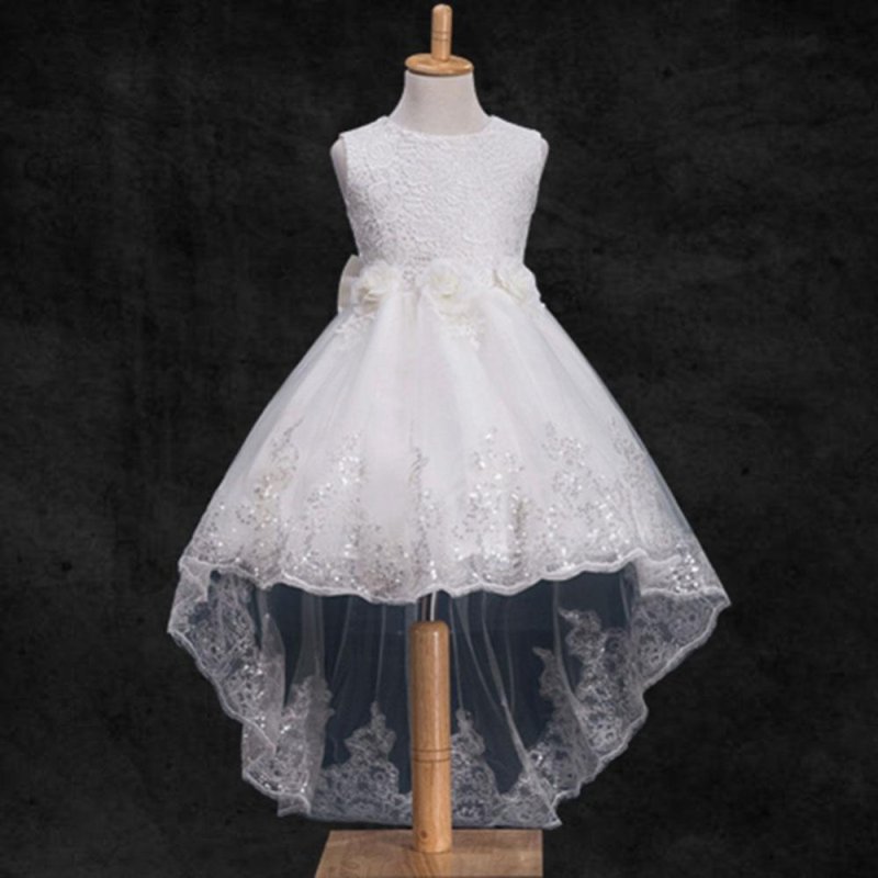 Nơi bán Fangfang Lace Flower Kids Dresses Princess Dress Tail Dresses Girls
Wedding Dresses white 110 - intl