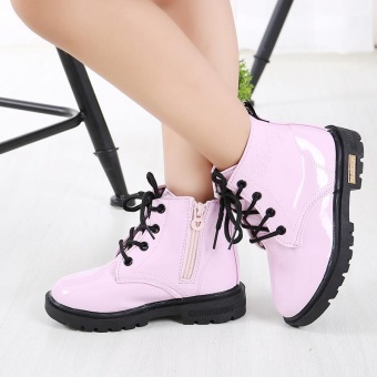 Fashion Girl's Synthesis Leather Ankle Boots (Size:21-36) (Rose) - intl  