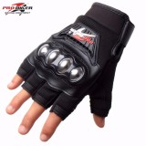 GĂNG TAY XE MÁY PROBIKER CÓ GÙ INOX HỞ NGÓN