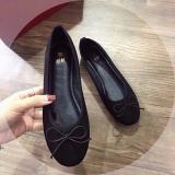 Giày bệt da lộn đính nơ xinh xắn