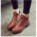 Giay bốt nữ, chelsea boots giày boot cổ ngắn đế thấp1 khóa S426