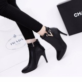 [HCM]Giày boot nữ cổ ngắn sành điệu màu đen GBN9201