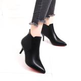 Giày boot nữ cổ ngắn sexy màu đen 5cm