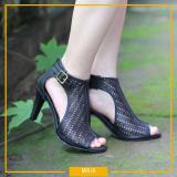 Giày boot nữ cổ thấp có khóa kéo cao 7cm - CG712