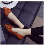 Giày búp bê đế bệt nâu bò