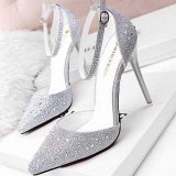 [HCM]Giày Cao Gót Phối Hạt 7 Màu-Bạc