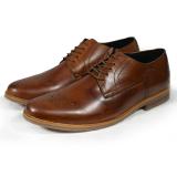 [TATHANIUM Footwear] Giày casual cột dây Derby họa tiết răng cưa màu bò đánh sáp