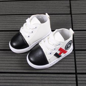 Giày converse fashion sport tròn - bé gái - Size 15 đến 19 - trắng đen  