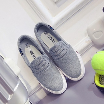 GIÀY LƯỜI SLIP-ON NỮ GIẢ DÂY VẢI COTTON THOÁNG MÁT - 3036 (XÁM) May 2018 - 2 GIÀY LƯỜI SLIP-ON NỮ GIẢ DÂY VẢI COTTON THOÁNG MÁT - 3036 (XÁM) - 2